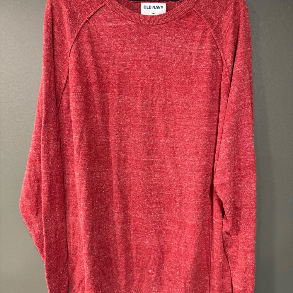 Old Navy Men's Heathered Red Crewneck Sweater